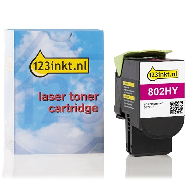 Magenta  Toner Lexmark 802HM (80C2HM0) υψηλής χωρητικότητας (μάρκας 123ink) 037297 - 1