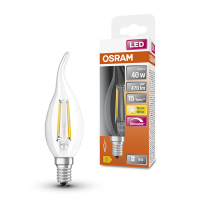 Λάμπα Κερί Osram E14 LED Νήματος Ρύθμισης Έντασης Διαφανές 4W (40W) LOS00128