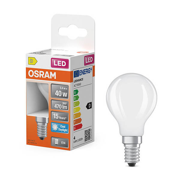 Λάμπα LED Osram E14 Μπάλα P45 Ματ 3.4W (40W) | 6500K LOS02178 - 1