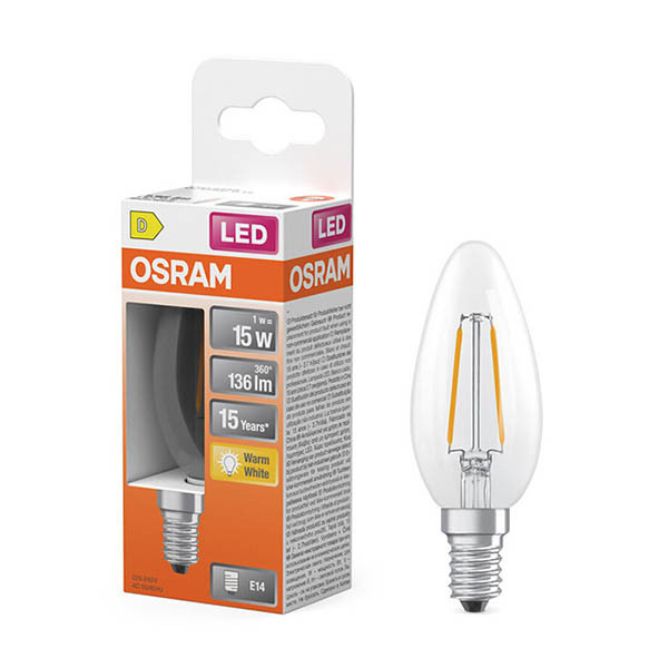 Λάμπα LED Osram E14 Candle Filament 1W (15W) 2700K LOS01855 - 1