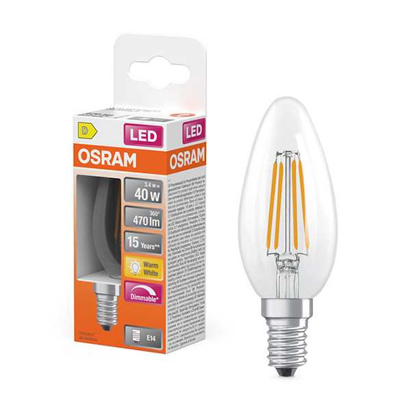 Λάμπα LED Osram E14 Candle Filament Dimmable B35 3.4W (40W) 2700K LOS01847 - 1