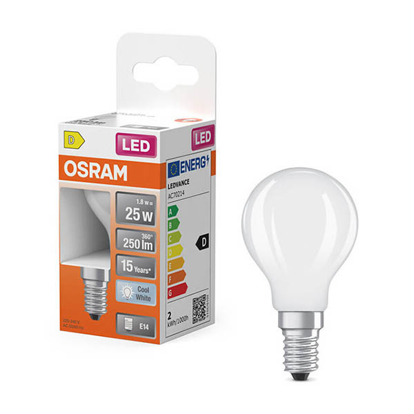 Λάμπα LED Osram E14 P45 Mat 4000K 1.8W (25W) LOS02174 - 1