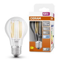 Λάμπα LED Osram E27 Διαφανής Νήματος Αχλάδι A60 7.5W (75W) | 4000K LOS00082