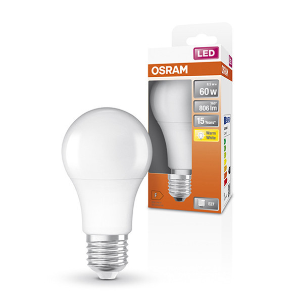 Λάμπα LED Osram E27 A60 Mat 2700K 8.5W Warm White (60W) LOS00118 - 1