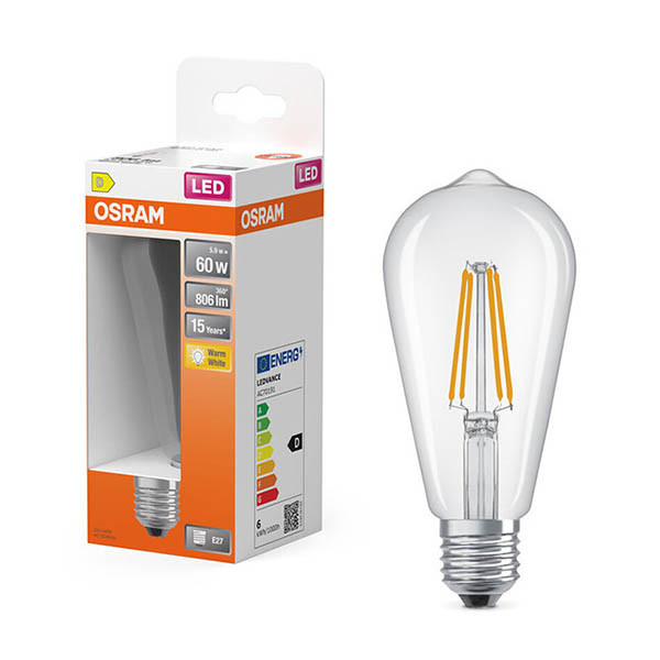 Λάμπα LED Osram E27 Edison ST64 Filament Clear 2700K 5.9W Warm White (60W) LOS01911 - 1