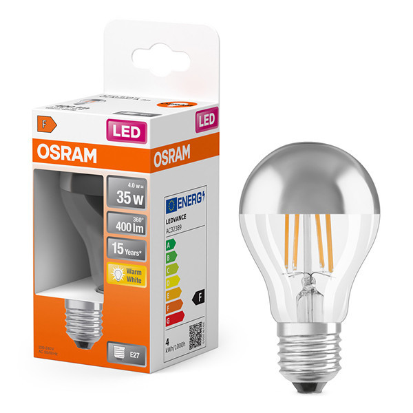 Λάμπα LED Osram E27 Filament  A60 Silver Mirror 2700K 4W Warm White (35W) LOS01687 - 1