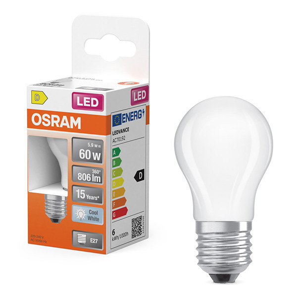 Λάμπα LED Osram E27 Mat P45 4000K 5.9W Neutral White (60W) LOS01261 - 1