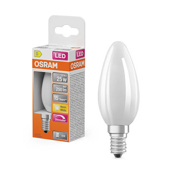 Λαμπτήρας κεριού Osram E14 LED Ρύθμιση Φωτεινότητας 1,8W (25W) | 2700K LOS01849 - 1