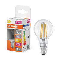 Λαμπτήρας Osram E14 LED Νήματος Μπάλα P45 Διαφανής Ρύθμιση φωτισμού 3.4W (40W) | 2700K LOS01873