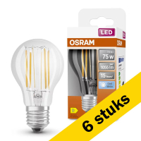 Προσφορά: Λάμπα LED Osram E27 A60 Filament 4000K 7.5W Neutral White (75W) 6Τεμ