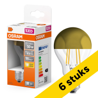 Προσφορά: Λάμπα LED Osram E27 Filament A60 Gold Mirror 2700K 6.5W Warm White (50W) 6Τεμ