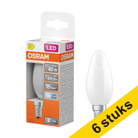 Προσφορά: 6 Λάμπες Κερί Osram E14 LED B35 Ματ 3.4W (40W) | 4000K