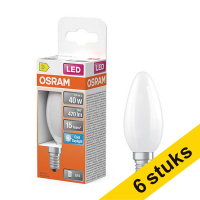 Προσφορά: 6 Λάμπες Κερί Osram E14 LED B35 Ματ 3.4W (40W) | 6500K