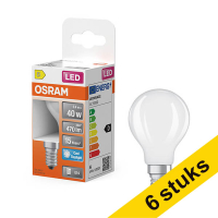 Προσφορά: 6 Λάμπες LED Osram E14 Μπάλα P45 Ματ 3.4W (40W) | 6500K