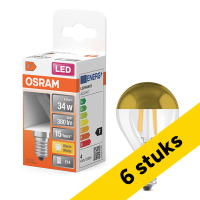 Προσφορά: 6 Λαμπτήρες LED Νήματος Osram E14 Μπάλα P45 Χρυσό Καθρέφτης| 2700K | 4W (34W) | 2700K