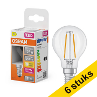 Προσφορά: 6 Λαμπτήρες LED Osram E14 Μπάλα P45 Νήμα Διαφανείς Ρύθμιση φωτισμού 1.8W (25W) | 2700K