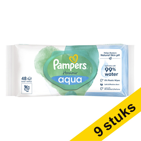 Προσφορά: 9 Πακέτα Μωρομάντηλα Pampers Harmonie Aqua (48 τεμάχια) SPA04046 - 1