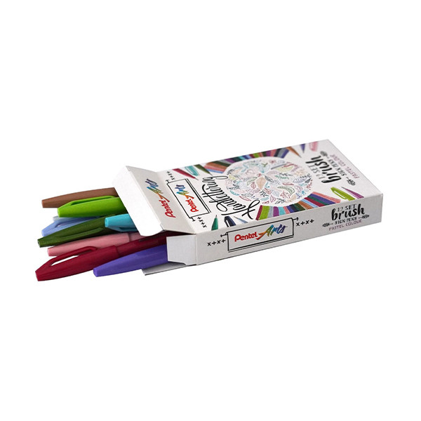 Σετ Μαρκαδόροι Pentel Sign SES15C με Πινέλο σε Παστέλ Χρώματα (12 τμχ) 210336 - 1