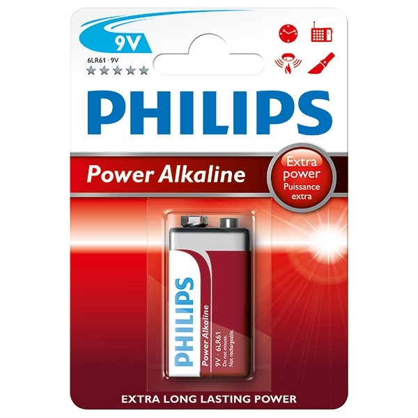 Αλκαλική μπαταρία Philips Power 9V 6LR61 E-Block 098306 - 1