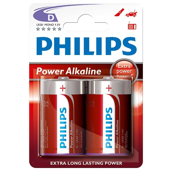Αλκαλική μπαταρία Philips Power LR20 Mono D 2 τεμάχια 098305 - 1