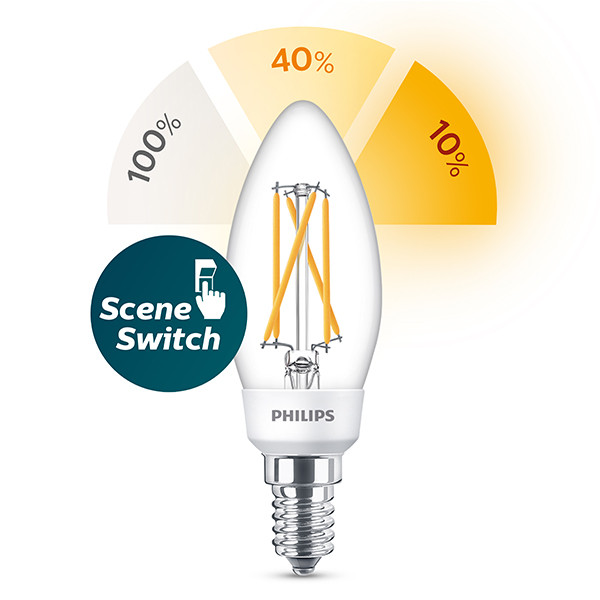 Λάμπα LED νήματος Philips SceneSwitch E14, Candle 5W (40W) LPH02503 - 1