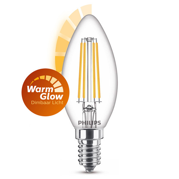 Λάμπα LED Philips E14 Candle Filament WarmGlow 3.4W (40W) LPH02559 - 1