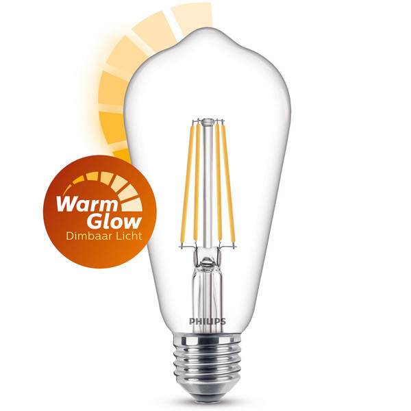 Λάμπα LED Philips Edison E27 με πυρακτωμένο νήμα WarmGlow 5.9W (60W) LPH02539 - 1