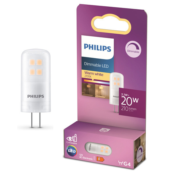 Λάμπα LED Philips G4 SMD Capsule Dimmable Mat 2700K 2.1W (20W) LPH03848 - 1