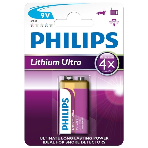 Μπαταρία Philips Lithium Ultra 6FR61 9V E-Block 098311 - 1
