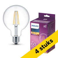 Προσφορά: Λάμπα LED Philips E27 Globe G95 Filament Clear 2700K 5,9W Warm White (60W) 4Τεμ