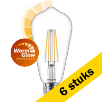 Προσφορά: Λάμπα LED Philips Edison E27 Filament WarmGlow 2200K-2700K 5.9W (60W) 6Τεμ