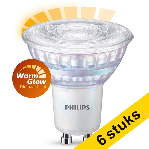 Προσφορά: Λάμπα LED Philips GU10 Spot Dimmable WarmGlow 3,8W (50W) 6Τεμ LPH02528 - 1