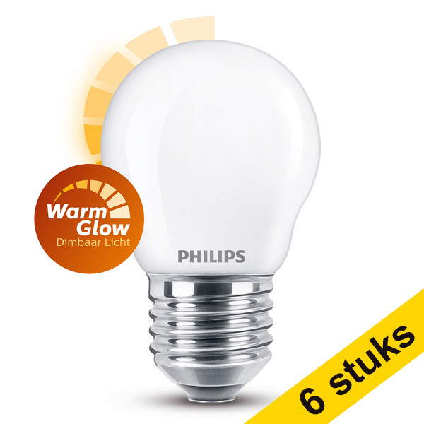 Προσφορά: 6 Λάμπες LED Philips E27 Ματ WarmGlow 3.4W (40W) LPH02587 - 1
