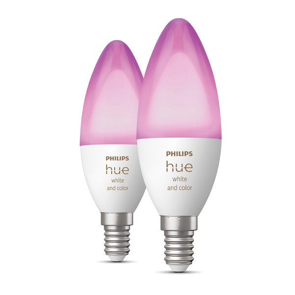 Philips Hue E14 smart λάμπα κερί C39 λευκό και ρυθμιζόμενο RGB Zigbee 2 τεμάχια LPH02701 - 2