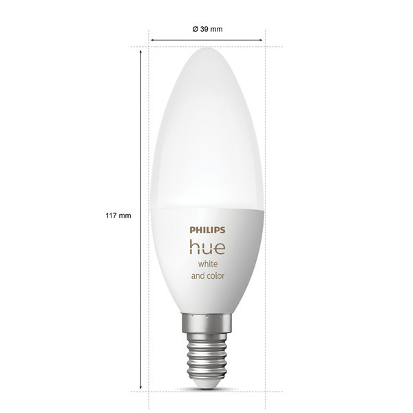 Philips Hue E14 smart λάμπα κερί C39 λευκό και ρυθμιζόμενο RGB Zigbee 2 τεμάχια LPH02701 - 3