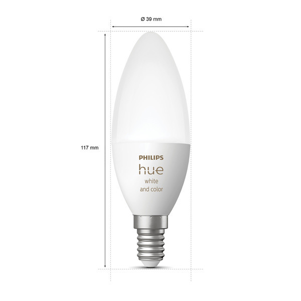Philips Hue E14 smart λάμπα κερί C39 λευκό και ρυθμιζόμενο RGB Zigbee LPH02700 - 3
