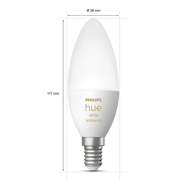 Philips Hue E14 smart λάμπα κερί C39 λευκό ρυθμιζόμενο Zigbee LPH02711 - 3