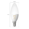 Philips Hue E14 smart λάμπα κερί C39 λευκό ρυθμιζόμενο Zigbee LPH02711 - 3