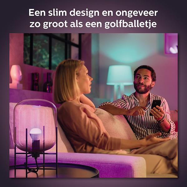 Philips Hue E14 smart λάμπα σφαιρική P45 λευκή και ρυθμιζόμενη RGB Zigbee LPH03365 - 4