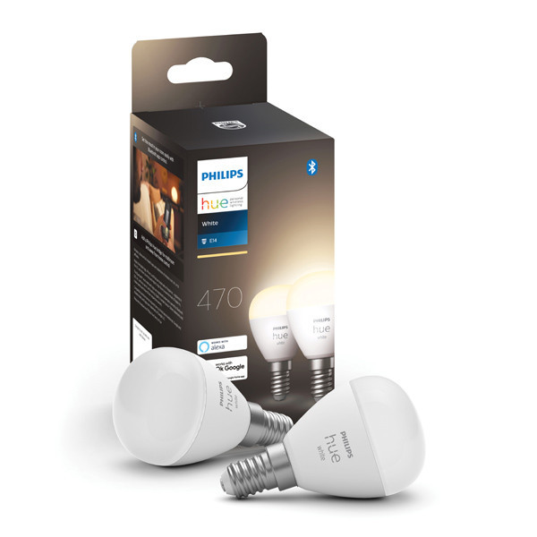 Philips Hue E14 smart λάμπα σφαιρική P45 λευκή Zigbee 2 τεμάχια LPH02724 - 1