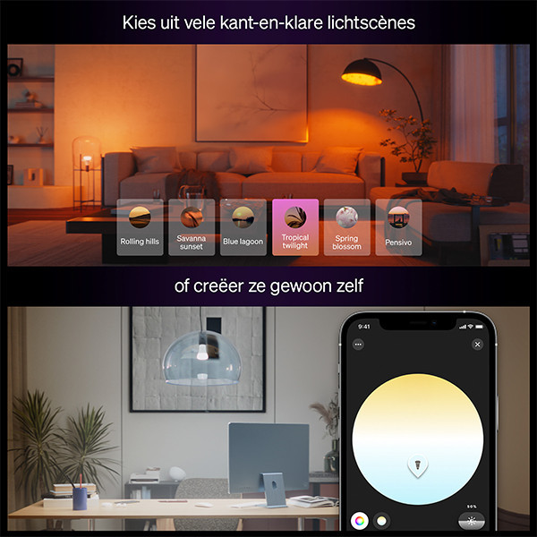 Smart λάμπα Philips Hue E27 λευκή και ρυθμιζόμενο RGB Zigbee LPH04282 - 9