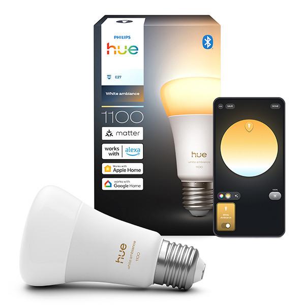 Smart λάμπα Philips Hue E27 με ρυθμιζόμενο λευκό φως Zigbee LPH04278 - 1