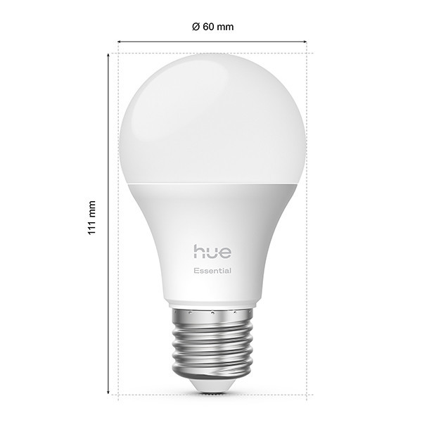 Smart λάμπα Philips Hue Essential E27 λευκή και ρυθμιζόμενη RGB Zigbee 3 τεμάχια LPH04291 - 2