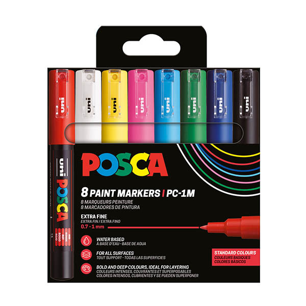 Σετ Ακρυλικών Mαρκαδόρων POSCA PC-1MC (κωνικοί 0,7 - 1 mm) 8 τεμάχια 424067 - 1