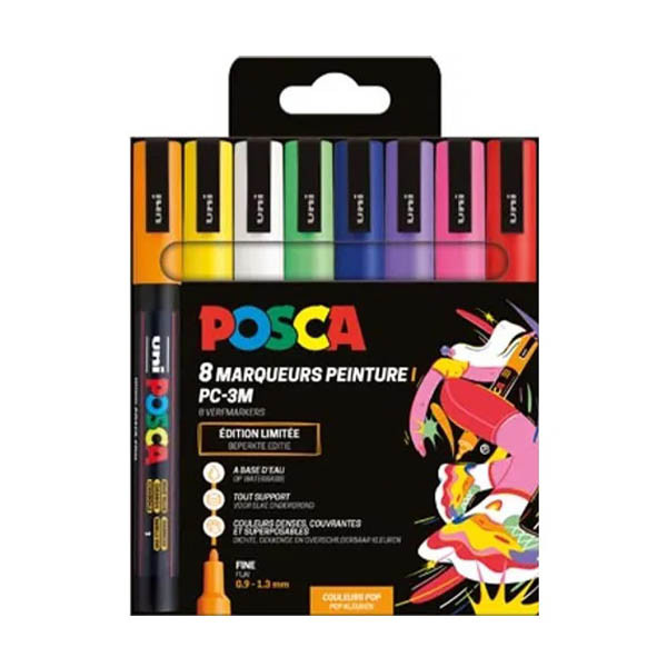 Σετ Μαρκαδόρων POSCA PC-3M Pop Colors (0,9 - 1,3 mm Στρογγυλά) 8 Τεμάχια 425403 - 1
