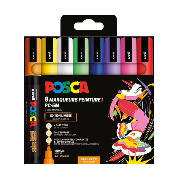 Σετ Μαρκαδόρων POSCA PC-5M Pop Colors (Στρογγυλά 1,8 - 2,5 mm) 8 Τεμάχια 425417 - 1