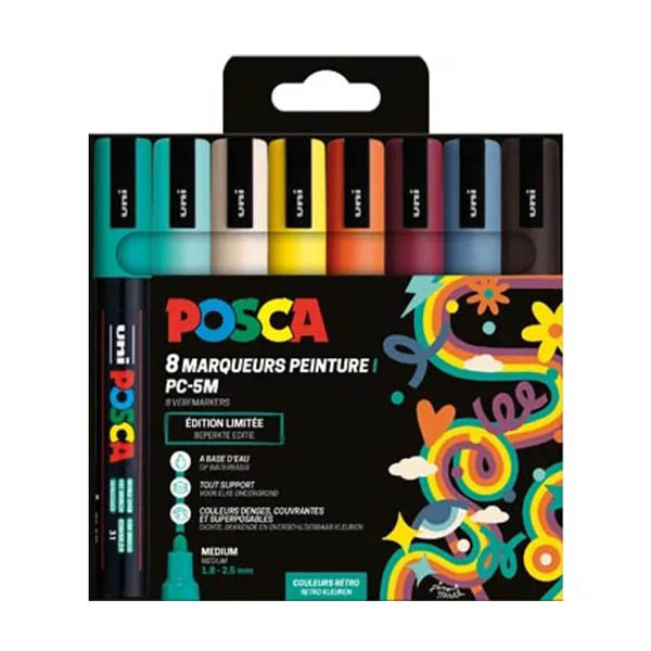 Σετ Μαρκαδόρων POSCA PC-5M Retro Colors (1,8 - 2,5 mm Στρογγυλά) 8 Τεμάχια 425418 - 1