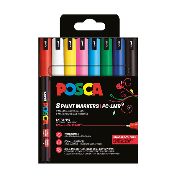 Σετ μαρκαδόρων POSCA PC-1MR (στρογγυλοί 0,7 mm) 8 τεμάχια 424034 - 1