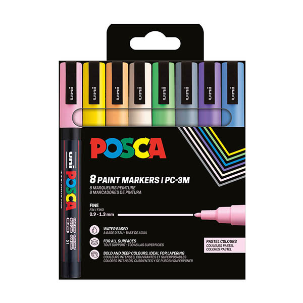 Σετ μαρκαδόρων POSCA PC-3M παστέλ (στρογγυλοί 0,9 - 1,3 mm) 8 τεμάχια 424110 - 1