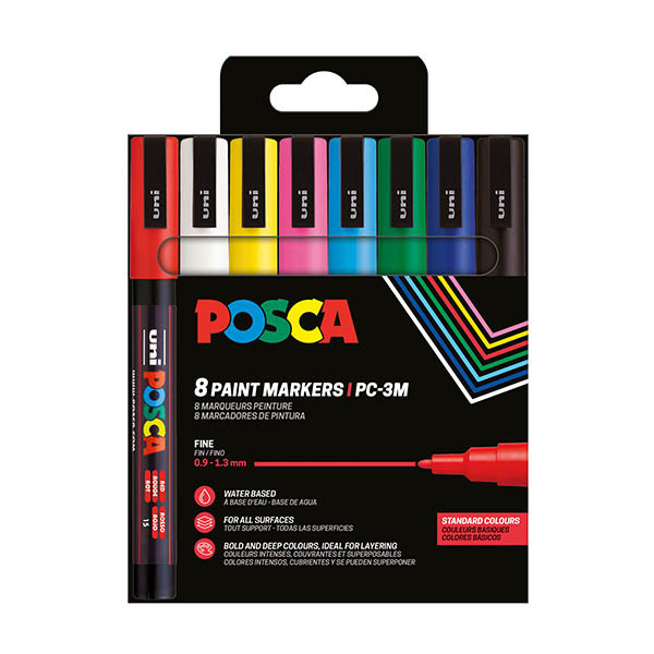 Σετ μαρκαδόρων POSCA PC-3M (στρογγυλοί 0,9 - 1,3 mm) 8 τεμάχια 424109 - 1
